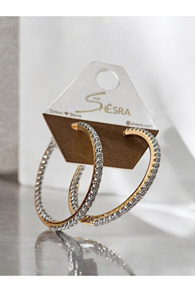 shesra Melekcehobi Takı Vip Zirkon Taşlı Halka Küpe