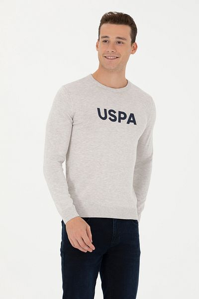 U.S. Polo Assn. Men's Stone Melange Sweater 50272090 -Vr225