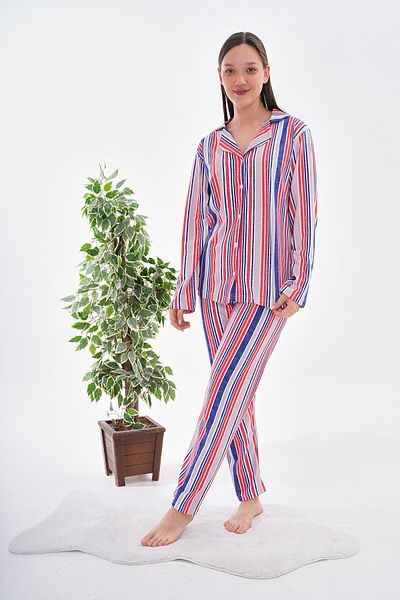 Arvin Pijama Set pijama cu nasturi din bumbac