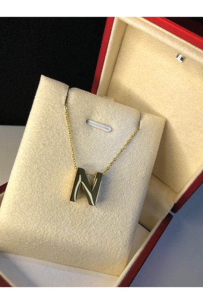 GWOMA Women's Steel Necklace - Letter N Three-Dimensional • in Lighted Box • ...