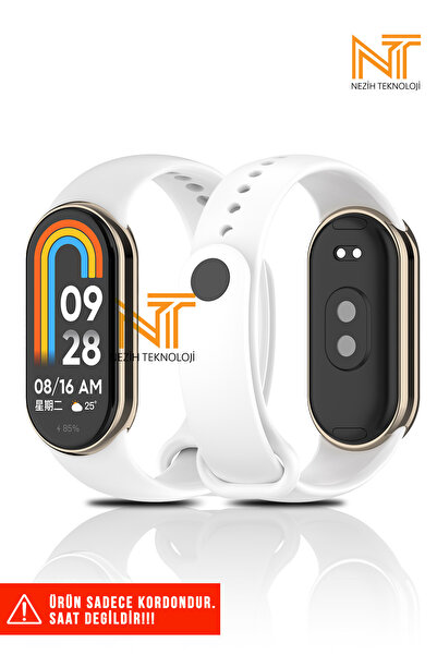 Nezih Case Mi Band 8 / 9 / 10 Uyumlu Klasik Kordon Silikon Strap Kayış