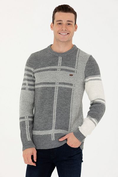 U.S. Polo Assn. Men's Gray Melange Sweater 50271071 -Vr086