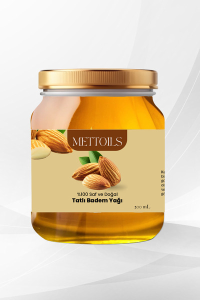 Mettoils Badem Yağı %100 Saf ve Doğal Soğuk Sıkım 200 ml Tatlı Badem Yağı