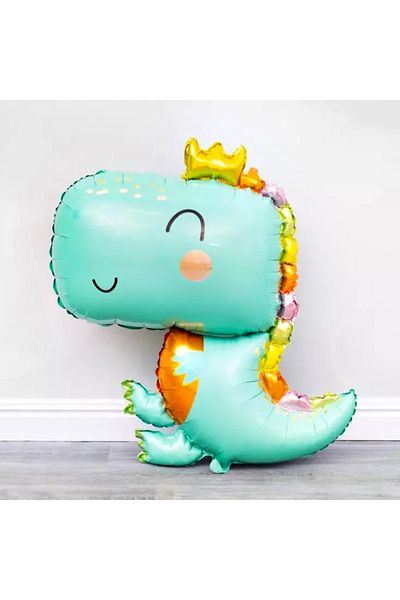 Parti Station Cute Dinosaur Concept Green 5 Years Old Balloon Set Jurassic Dinosaur Theme Birthday Foil Balloon Set