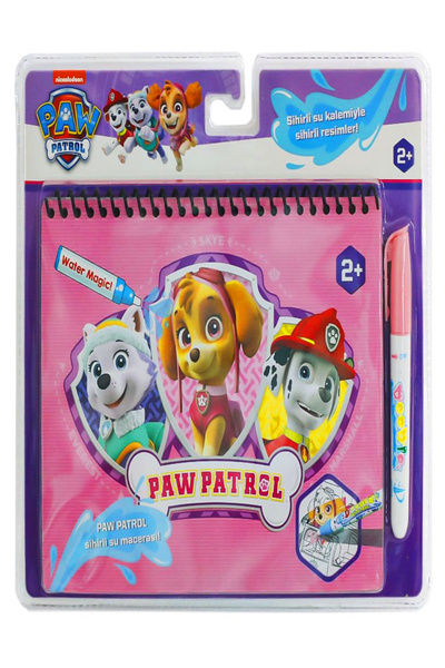 AVDA Paw Patrol Sky Pembe Su Ile Sihirli Boyama Kitabı Su Kalemi Kız Çocuk Ge...