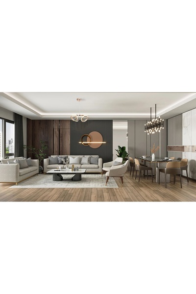 Avonni Şans Modern Avize LED 44W 45x42cm Alüminyum Profil Bakır Avonni-AV-611...