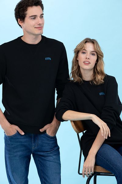 U.S. Polo Assn. Black Crew Neck Basic Sweatshirt 50276089 -Vr046
