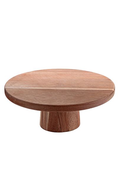 Balsa Grup Balsa Mrk Model Natural Acacia Wood Footed Presentation Treat and Decorative Plate 24.5 Diameter