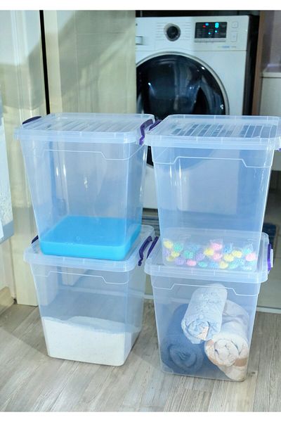 biedda 15 Liter Vertical Deep Storage Organization and Storage Box with Plastic Locked Lid