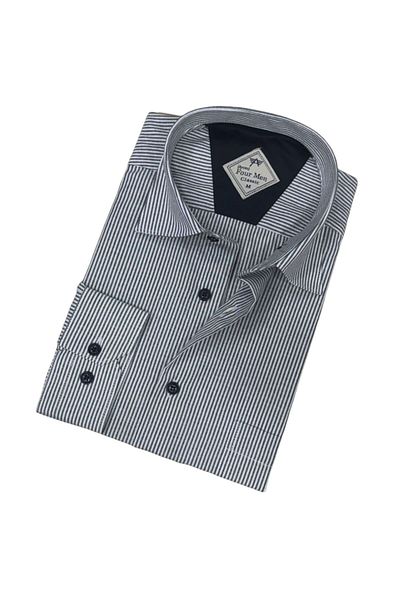 GÖMLEK GALERİSİ Classic Cut Striped Long Sleeve Men's Shirt