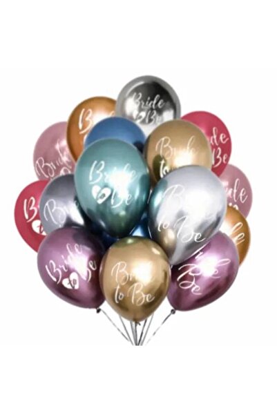 SURPRISE PARTY STORE Bride To Be Yazısı Baskılı 6 Adet Karışık Renkli Krom Pa...