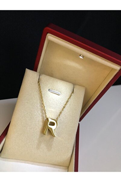 vogutima jewelery&silver by timuçin mavili قلادة نسائية من الفولاذ - حرف R ثل...