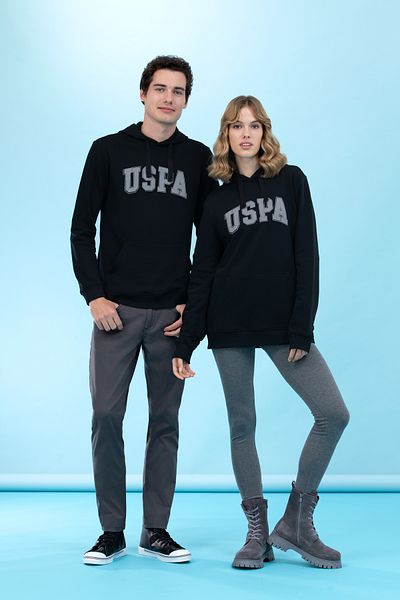 U.S. Polo Assn. Hanorac de bază cu glugă neagră 50273736 -vr046