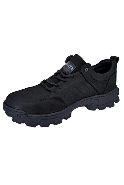 Bulldozer Black Nubuck Leather Outdoor Shoes - 240070