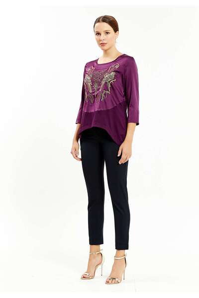 istanmall Μπλούζα Animal με τύπωμα μεσαίου μεγέθους - Regular Fit SER21342MOR