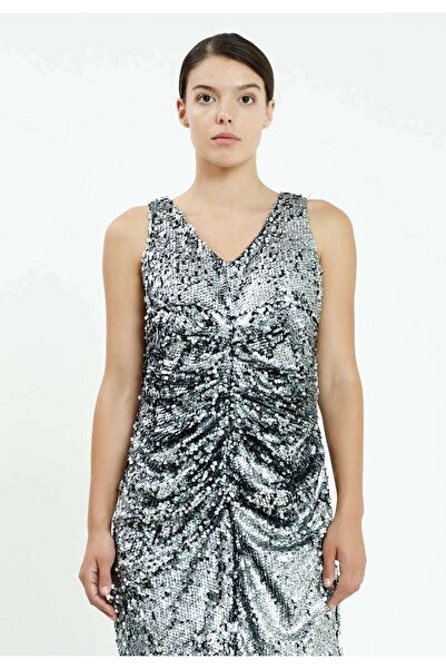 istanmall Μίνι φόρεμα με παγιέτες χωρίς μανίκια - Regular Fit SER18280GMU