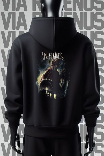 Vordevia Hanorac cu glugă unisex, cu 3 fire, cu glugă, imprimat în față și în spate