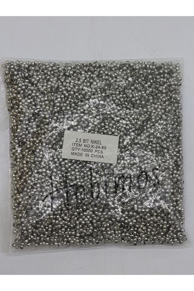 Hobimos 2.5 mm Silver Colored 10 Thousand Pieces Jewelry Bits - Compression and Making Apparatus