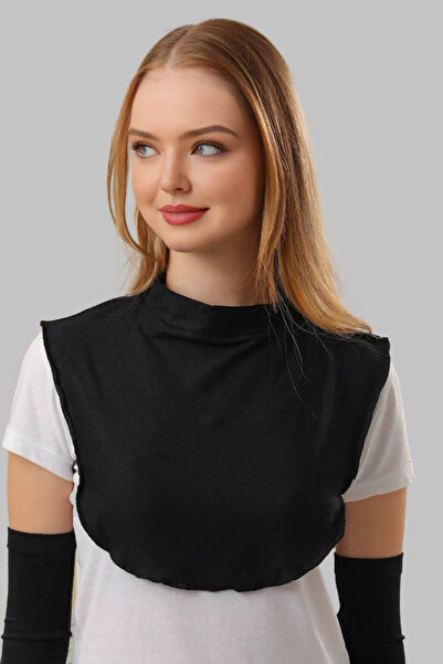 FLORA TEKSTİL شال برقبة حجاب باللونين الأبيض والأسود - BYK 241810