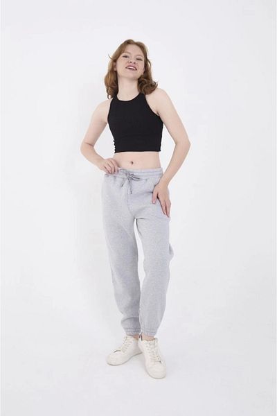 Simala Basic Grey Sweatpants - Ελαστικό με τρεις κλωστές