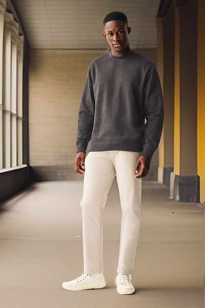 BESSA Ανδρικό φούτερ Smoked Crew Neck από βαμβάκι