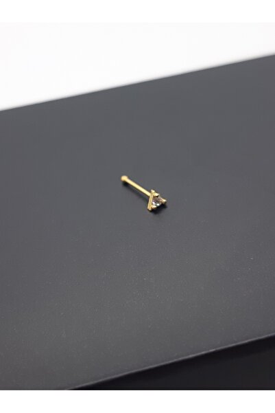 Set 925 Ayar Gümüş Altın Kaplamalı Zirkon Taşlı ''ÜÇGEN'' Hızma ( 2 mm )