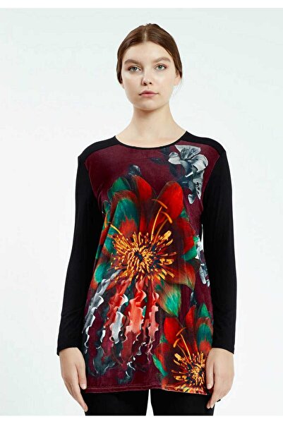istanmall Μακρυμάνικο τουνίκ με λουλουδάτο σχέδιο - SER21030BOR