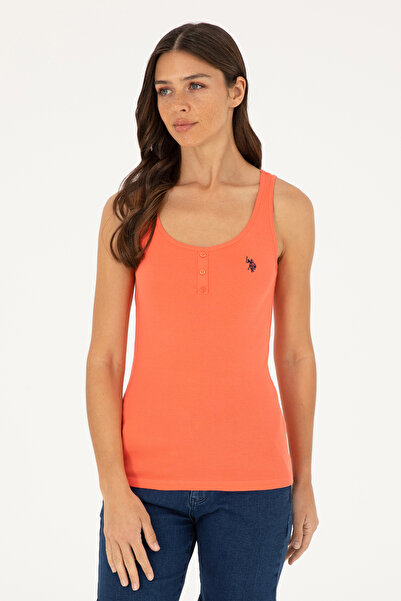 U.S. Polo Assn. تي شيرت نسائي أساسي بزهرة الرمان 50280059-VR039