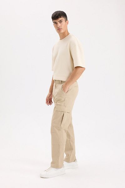 DeFacto Παντελόνι Gabardine Wide Leg Cargo Pocket ίσιο πόδι C9160ax24au