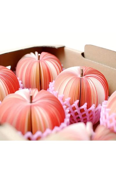 UrbanCove Co 1 Piece Creative Fruit Shaped Notepads and Desk Decor - Green Apple, Red Apple and Pear
