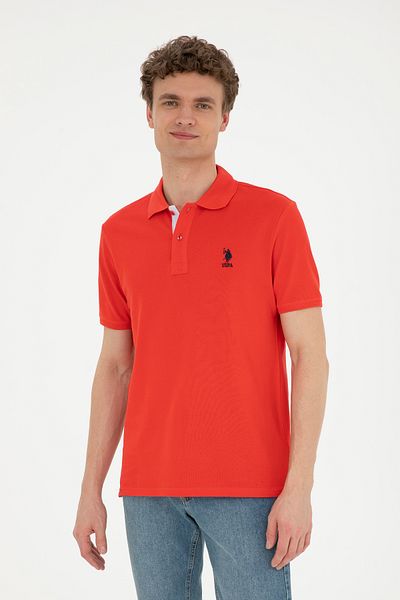 U.S. Polo Assn. Men's Regular Fit Polo Neck Red Basic T-Shirt 50279611 -Vr030
