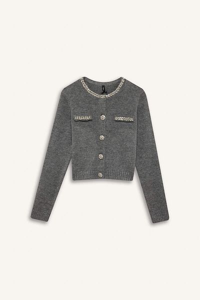 DeFacto Cardigan de tricotaj cu nasturi de piatră, cu croială obișnuită 3191479