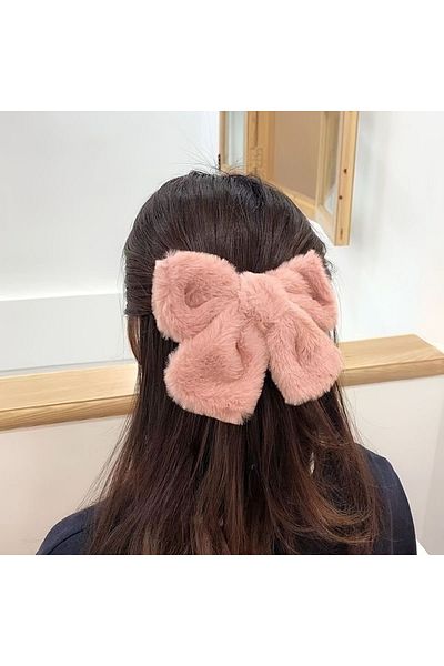 PREGIO Women's Plush Soft Fabric Bow Automatic Buckle