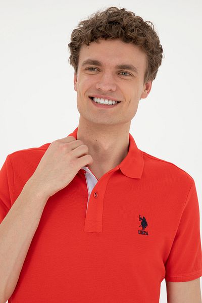 U.S. Polo Assn. Men's Regular Fit Polo Neck Red Basic T-Shirt 50279611 -Vr030