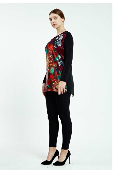 istanmall Μακρυμάνικο τουνίκ με λουλουδάτο σχέδιο - SER21030BOR