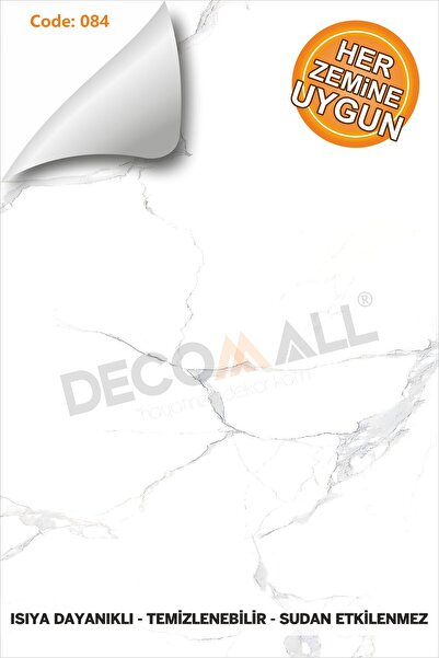 DECOMALL Code 84 Suya Dayanıklı Mutfak Banyo Zemin Mermer Mobilya Fayans Folyo Kaplama (LAMİNASYONLU)