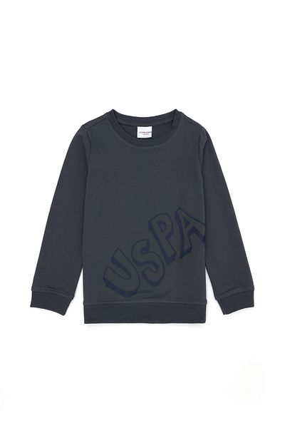 U.S. Polo Assn. Anthracite Children's Sweatshirt - Crew Neck, Basic Model50274409-VR006