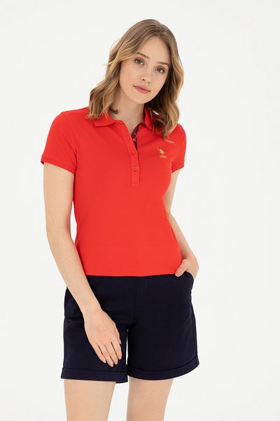 U.S. Polo Assn. Tricou roșu de bază pentru femei 50280065 -VR030