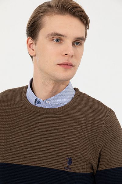 U.S. Polo Assn. Men's Coconut Crew Neck Knitwear Sweater 50255663-Vr153