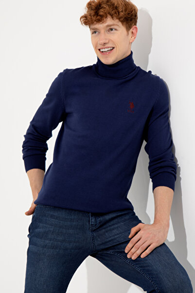 U.S. Polo Assn. Men's Blue Turtleneck Basic Knitwear Sweater 50251874 -Vr212