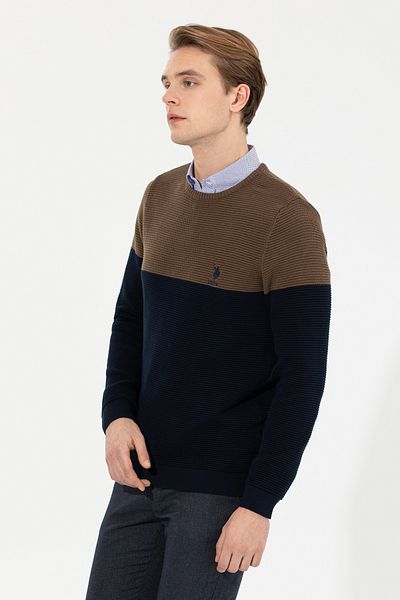 U.S. Polo Assn. Men's Coconut Crew Neck Knitwear Sweater 50255663-Vr153