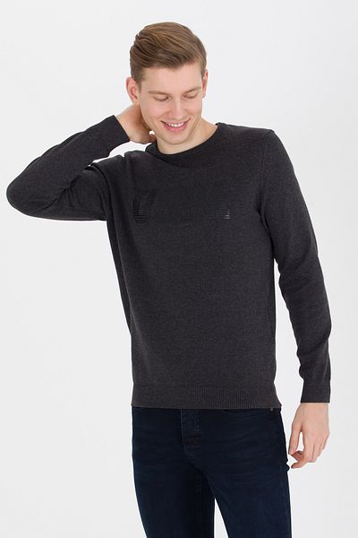 U.S. Polo Assn. Men's Anthracite Melange Crew Neck Knitwear Sweater 50258145 -Vr081