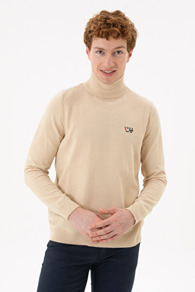 U.S. Polo Assn. Erkek Krem Melanj Basic Kazak 50256266-VR159