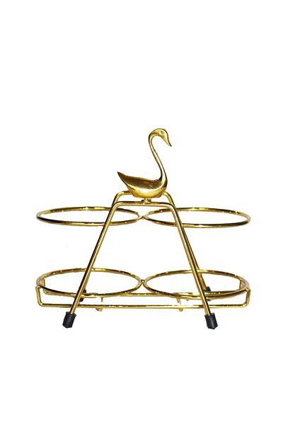 Jenisa Gold Colored Swan - Metal Liquid Soap Dispenser and Oil Pot with Accessories