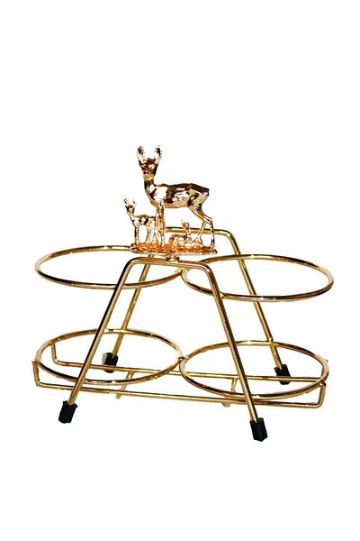 Jenisa Gold Color Metal Liquid Soap Dispenser with Deer Family Accessories Oil Pot Stand - Deer Family