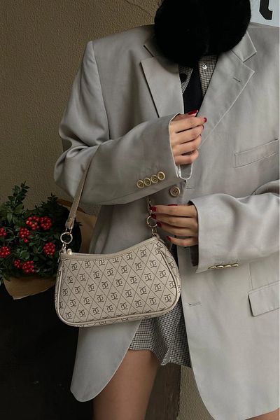 BAGzy Farme Cream-Cream Baguette and Crossbody Bag