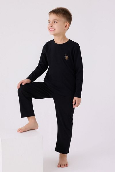 U.S. Polo Assn. Σετ αγοριού μαύρη μακρυμάνικη πιτζάμες