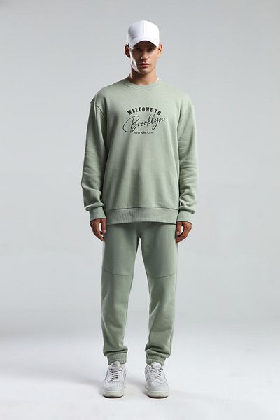 BENMANAJ Ανδρικό ποδηλατικό λαιμό εμπριμέ Sweat Lt. Πράσινος