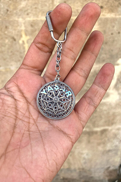 Agai Silver Isimli Model Midyat Telkari El Işçiliği Gümüş Anahtarlık
