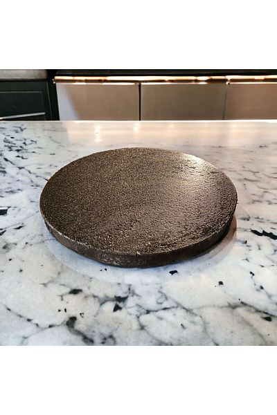 BOSOMİMARLIK Professional Round Pizza Stone Natural Basalt Baking Stone - 28-29 cm Diameter